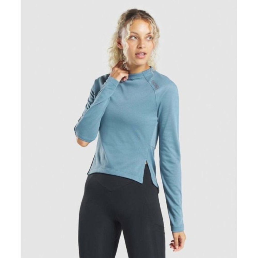 Gymshark Light blue long sleeve with elbow cut outs